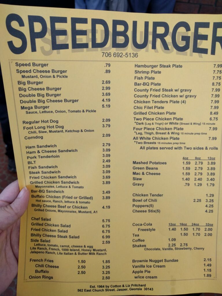 Speed Burger Menu 2
